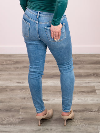 *NEW* Risen | Mid Rise Ankle Skinny Jeans | Medium Wash | Keenan