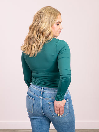 *NEW* Second Skin | Hira Long Sleeve Top | Dark Green