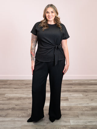 *NEW* Room 34 | Kirsten Tie Knot Tee | Black