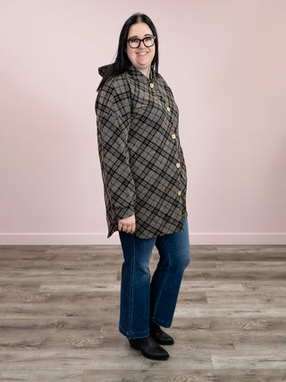 *NEW* Bohemian Plaid Cardigan | Khaki & Black