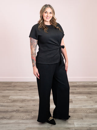 *NEW* Room 34 | Kirsten Tie Knot Tee | Black
