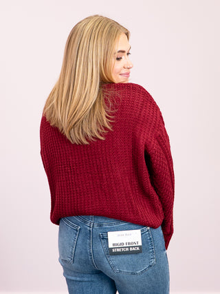 *NEW* Cable Knit Sweater | Cranberry