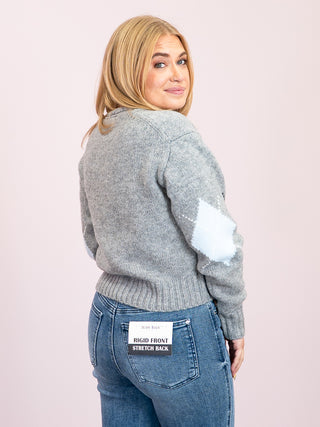 *NEW* Room 34 | Erin Argyle Sweater Top | Medium Grey Mix