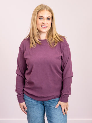 *NEW* Corrine Ribbed Pullover Top | Plum
