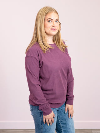 *NEW* Corrine Ribbed Pullover Top | Plum