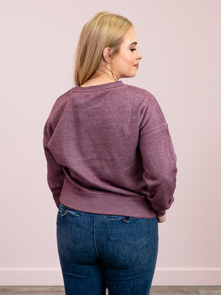 Burned Out Crewneck Sweatshirt | Dark Plum