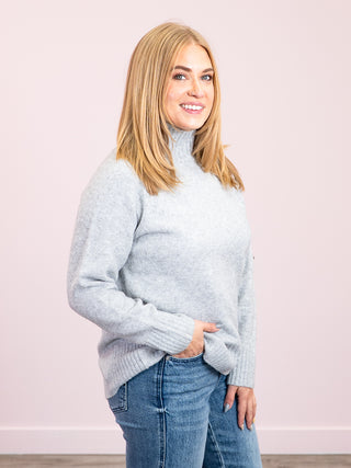 *NEW* RD Style | Anthousa Mock Neck Raglan Pullover | Grey