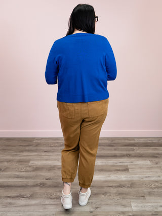 DEX | Katherine Easy Crewneck Cardigan | Sapphire