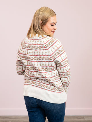 DEX | Stripes & Snuggles Oversized Sweater | Red Mix