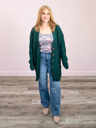 *NEW* Brooks Button Sweater Cardigan | Evergreen