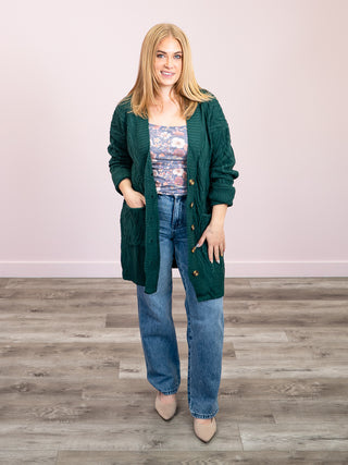 *NEW* Brooks Button Sweater Cardigan | Evergreen