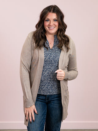 The Key Cardi | LONG | Camel