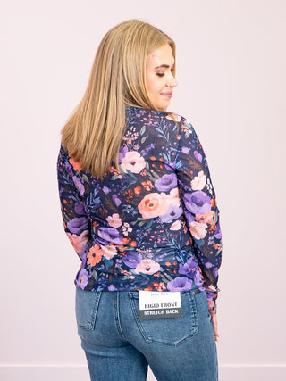 *NEW* Shirley Maggie Mesh Top | Purple Floral