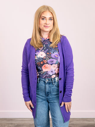 *NEW* Cori Cardigan | Heathered Purple