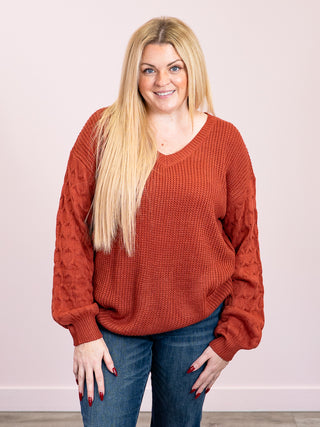 *NEW* Talina Textured Sweater | Brick