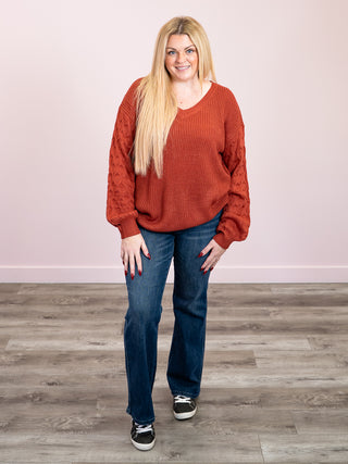 *NEW* Talina Textured Sweater | Brick