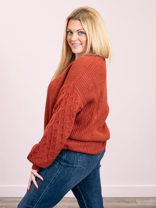 *NEW* Talina Textured Sweater | Brick