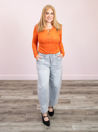 *NEW* Georgia Long Sleeve Top | Pumpkin Spice