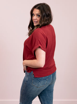 *FINAL SALE* Freya Short Sleeve Top | Burgundy