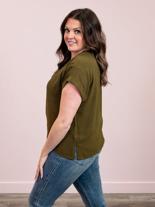 Freya Short Sleeve Top | Olive
