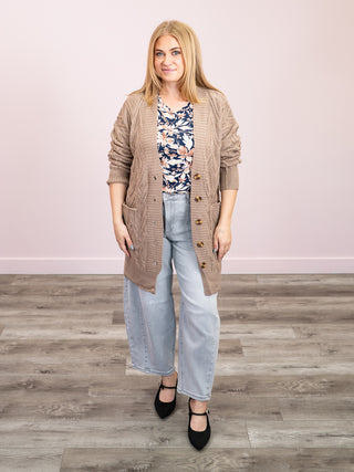 *NEW* Brooks Button Sweater Cardigan | Mocha