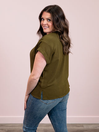 Freya Short Sleeve Top | Olive