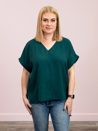 *FINAL SALE* Freya Short Sleeve Top | Hunter Green
