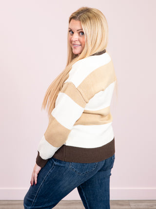 *NEW* Lilianne Colourblock Sweater | Taupe