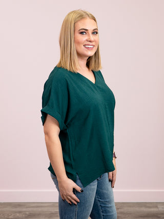 *FINAL SALE* Freya Short Sleeve Top | Hunter Green