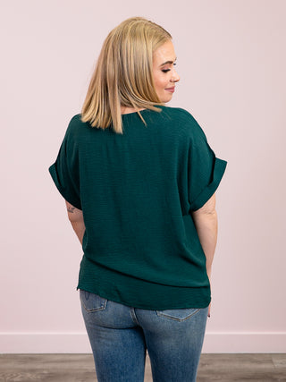 *FINAL SALE* Freya Short Sleeve Top | Hunter Green