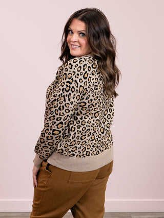 Wild Instinct Sweater | Taupe Leopard