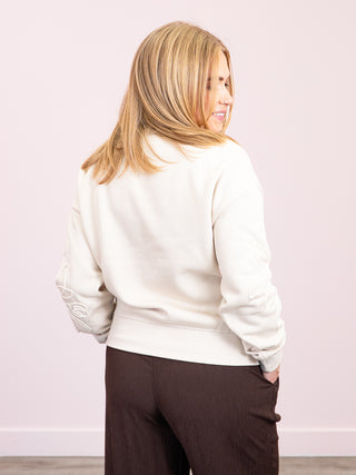*NEW* DEX | Subtle Beauty Embroidered Sweatshirt | Ivory