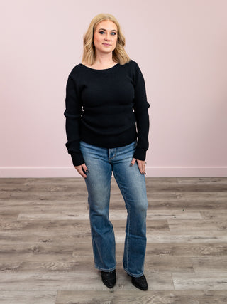 Bridget Back Bow Sweater | Black