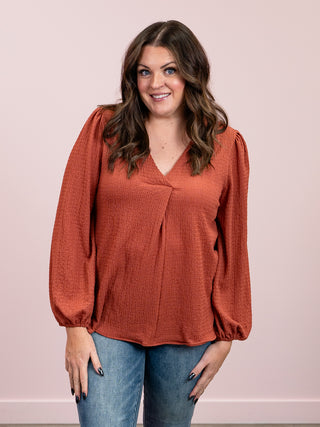 First Love Long Sleeve Blouse | Rust