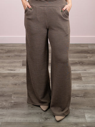 *NEW* DEX | Linda Knit Pant | Light Heather Brown