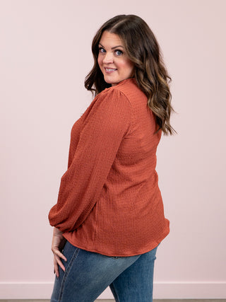 First Love Long Sleeve Blouse | Rust