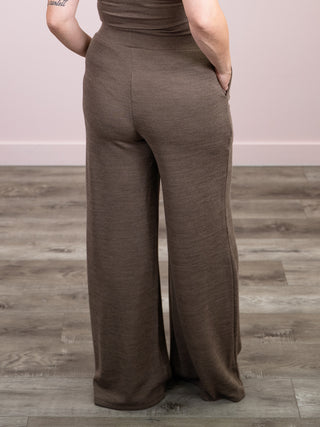 *NEW* DEX | Linda Knit Pant | Light Heather Brown