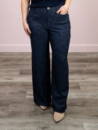 *NEW* DEX | Wren Textured Pant | Navy Blue Melange