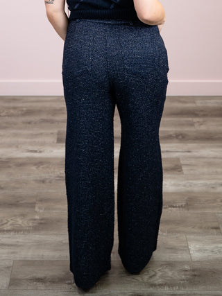 *NEW* DEX | Wren Textured Pant | Navy Blue Melange