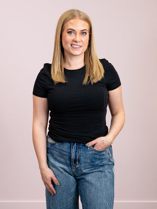 *NEW* Second Skin | Roxi Cotton Short Sleeve Top | Black