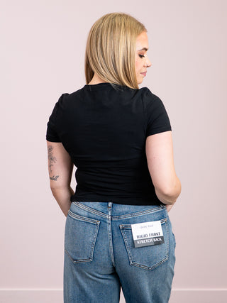 *NEW* Second Skin | Roxi Cotton Short Sleeve Top | Black