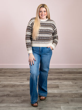 *NEW* RD Style | Hera Striped Long Sleeve Pullover | Cocoa