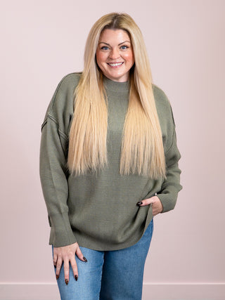 *NEW* Aurora Cozy Sweater | Light Olive