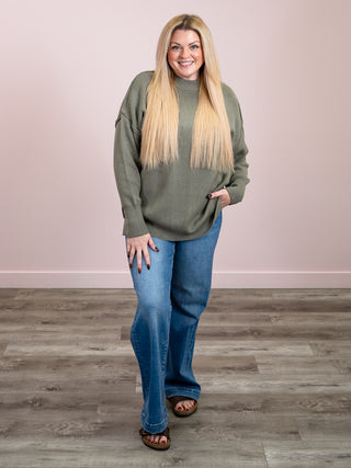 *NEW* Aurora Cozy Sweater | Light Olive
