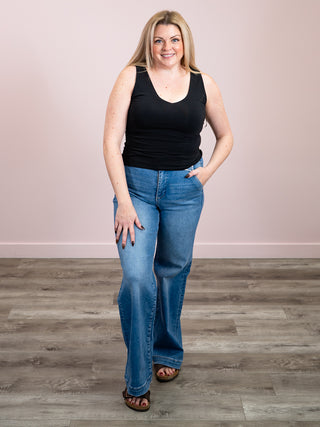 *NEW* Risen | High Rise Wide Leg Jeans | Medium Wash | Colsen