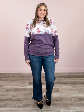 Natalie Pullover | Burgundy Bloom & Plum