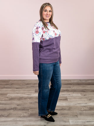 Natalie Pullover | Burgundy Bloom & Plum