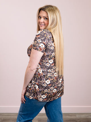 *NEW* Sarah Ruffle Short Sleeve Top | Blushwood Floral