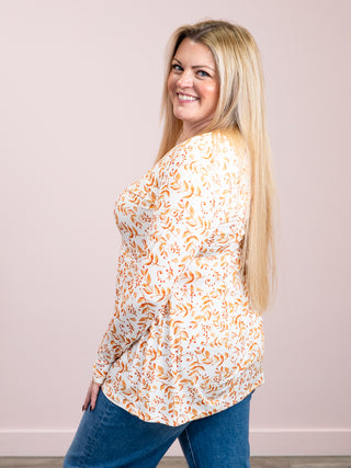*NEW* Sarah Ruffle LONG Sleeve Top | Autumn Vines