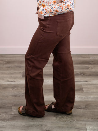*NEW* Risen | High Rise Straight Jeans | Chocolate Brown | Nikko